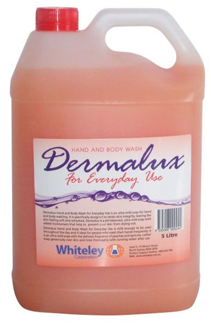 Dermalux Natural Hand and Body Wash 5L Ea Whiteley