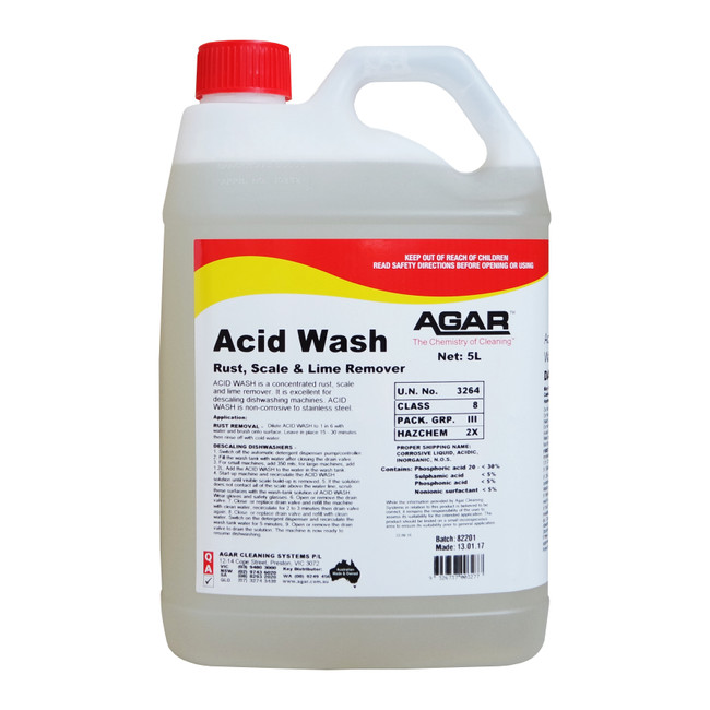 Acid Wash Rust, Scale & Lime Remover 5L Ea Agar