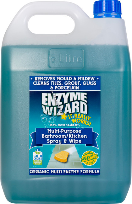 Multi Purpose Bathroom/Kitchen Spray & Wipe 5L Ea Enzyme Wizard