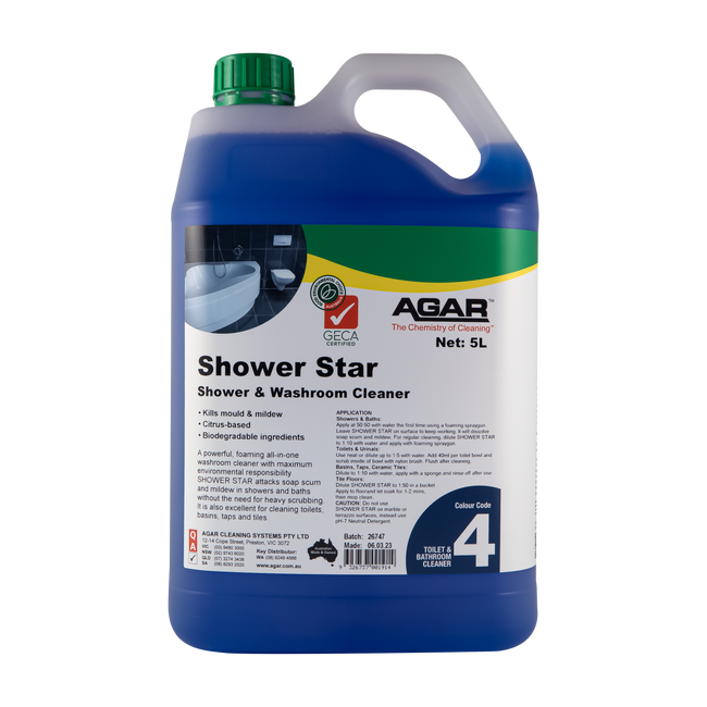 SHOWER STAR SHOWER & WASHROOM  CLEANER 5L EA GECA AGAR