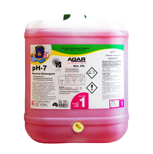 PH7 NEUTRAL DETERGENT 20LT EA GECA AGAR