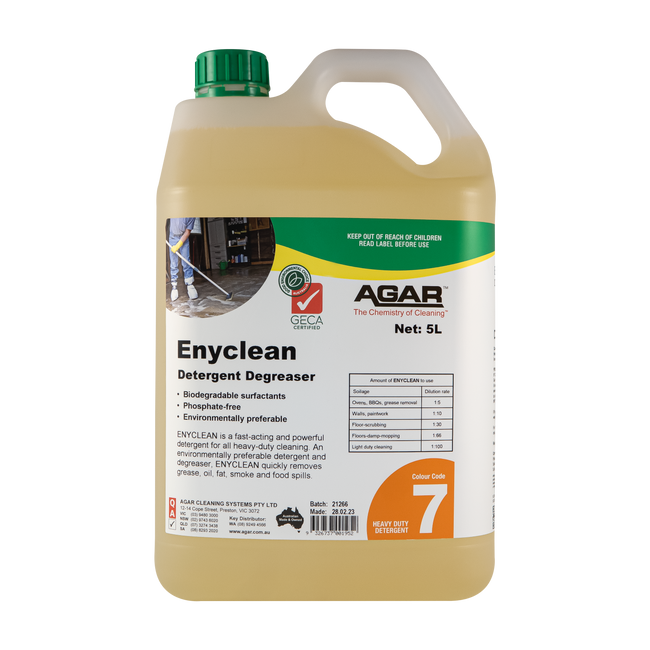 enyclean detergent degreaser 5l ea geca agar