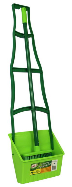 Lobby Long Handled Dustpan Set Green Each Sabco