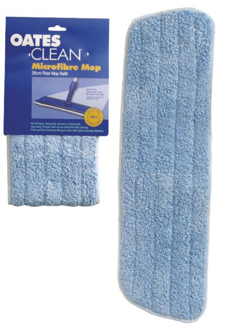 Flat Mop Microfibre Refill Only Blue 40CM Each Oates