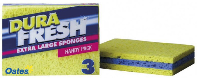 Sponges Extra Large Dura Fresh Multipurpose 3/PKT Oates