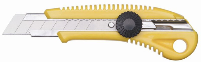 Cutter Retractable Knife Screw-Lock 18MM Yellow Each Sheffield