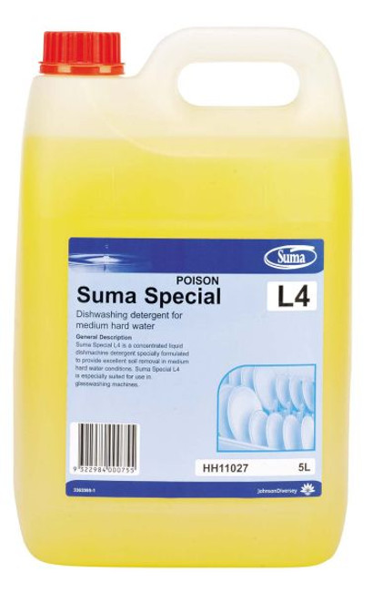 Suma Special L4 Machine Warewashing Detergent For Medium Hard Water 5L Ea Diversey