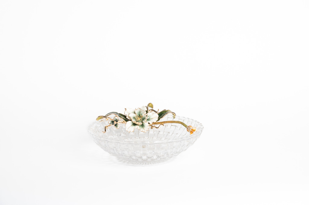 White Flower Serving Bowl