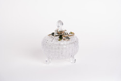 White Flower Glass Jar