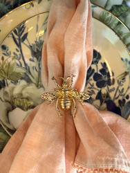 Golden Bee Set of Four Napkin Rings