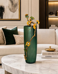 Emerald Ginkgo Vase
