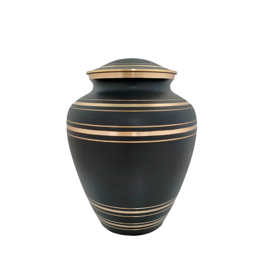 Black & Gold Rings Adult Urn