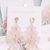 Pink Petite Palm Statement Drop Earrings