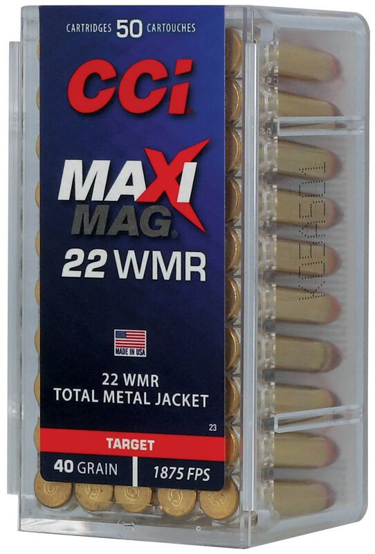 CCI Maxi-Mag TMJ, 22 WMR, 40 Grain, Total Metal Jacket, 1875 fps