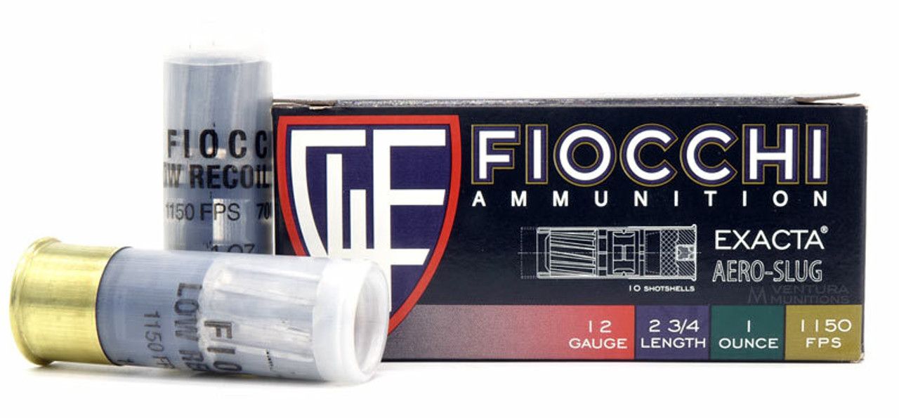 Fiocchi Exacta Aero Slug - 12ga | 2-3/4" | 1oz | Rifled Slug | 1150fps