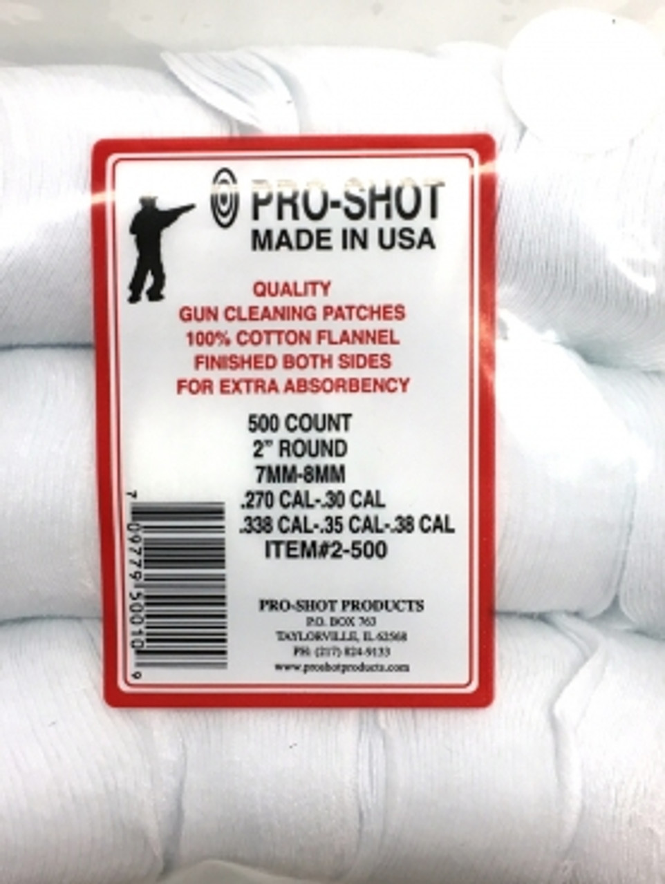 .270-.38 Cal. 2" Round Patches Qty 500