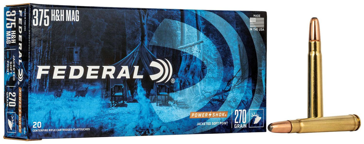 Federal Power-Shok 375 H&H Magnum 270gr Jacketed Soft Point