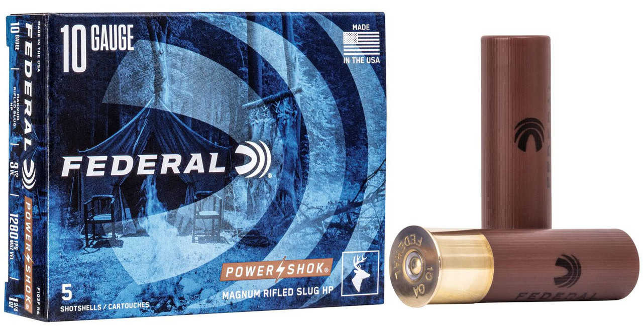 Federal Power-Shok  - 10ga | 3-1/2 | 1-3/4oz | Rifled Slug | 1280fps