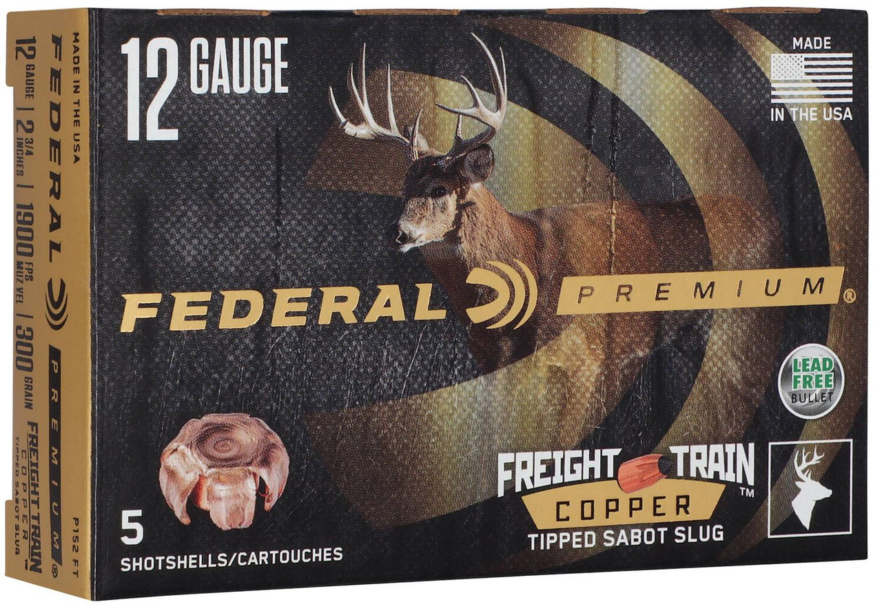 Federal Premium Freight Train Copper Sabot Slug - 12ga | 2-3/4" | 11/16oz |  Slug | 1900fps