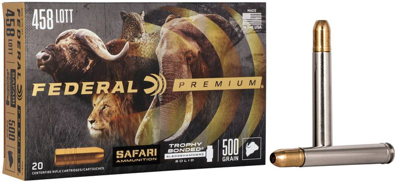 Federal Premium 458 Lott 500gr 	Trophy Bonded Sledgehammer Solid