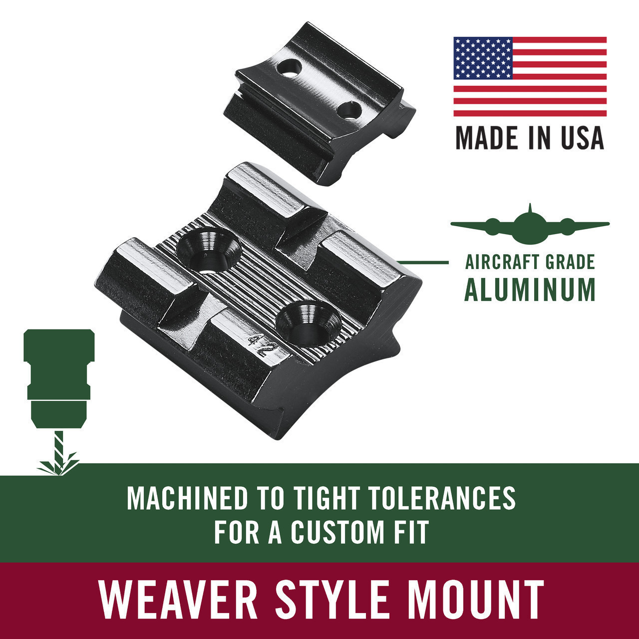 Weaver #45 Top Mount Aluminum Base Gloss Marlin, Parker Hale, Browning