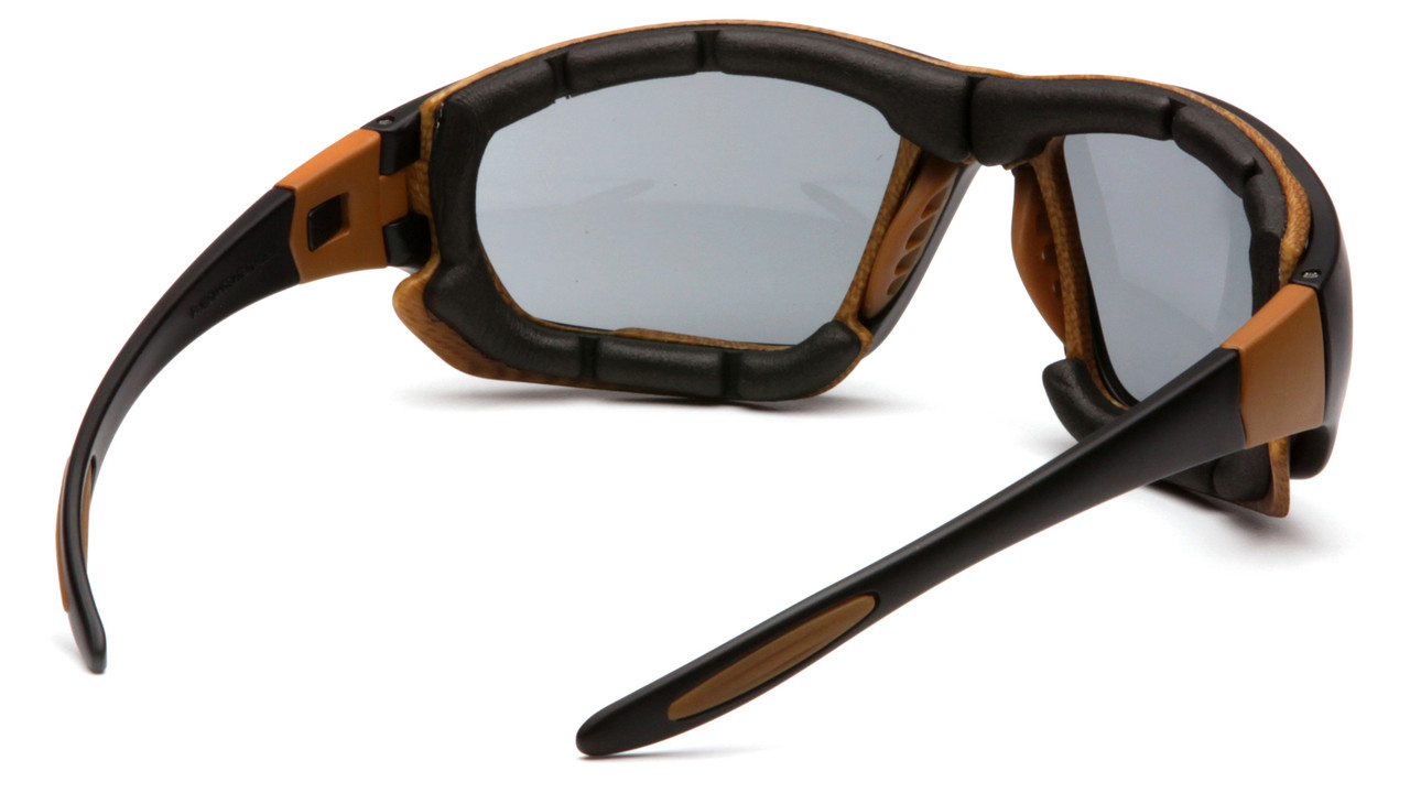Carhartt Carthage Safety Glasses – Black / Tan Frame – Gray Anti-Fog Lens