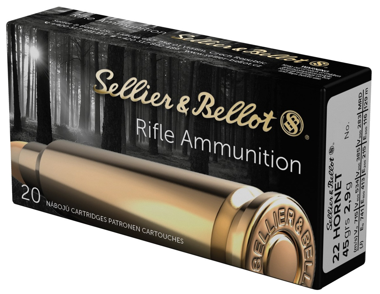 Sellier & Bellot 22 Hornet 45 gr SP