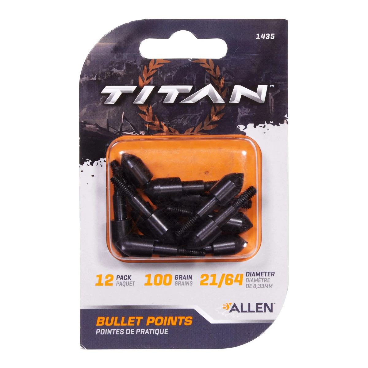 Allen Titan Bullet Points, 100 Grain, 21/64-in, 12-pk
