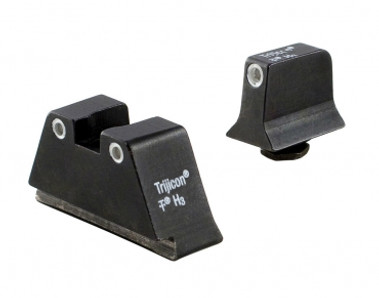 TRIJICON Glock  Bright & Tough Night Sight Suppressor Set - White Front / White Rear with Green Front Lamp and Yellow Rear Lamps