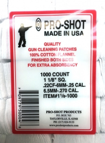 .22-.270 CAL. 1-1/8"  Square Patches Qty 1000 .22-.270 CAL. 1-1/8"  Square Patches Qty 1000