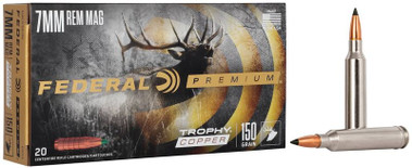 Federal Premium 7mm Rem Mag 150gr Trophy Copper Federal Premium 7mm Rem Mag 150gr Trophy Copper