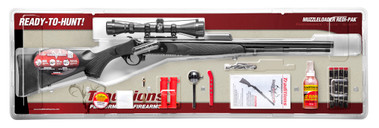 Traditions Redi-Pak Buckstalker XT .50 Cal Black/Blued with 3-9x40 Duplex Scope Traditions Redi-Pak Buckstalker XT .50 Cal Black/Blued with 3-9x40 Duplex Scope