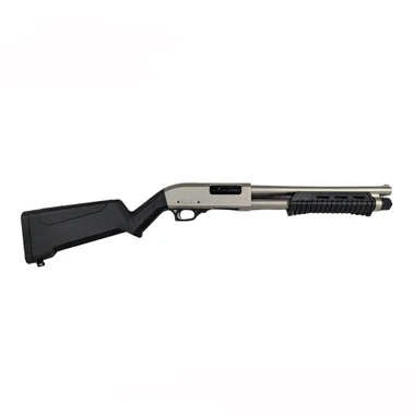 Canuck Defender Marine, Nickel/Black 12 Ga, Pump Action, 14″ Barrel