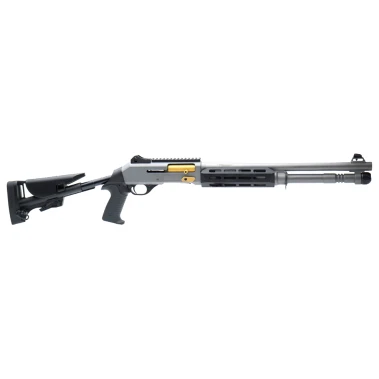 Canuck TacOp Pro Shotgun, Grey / Gold: 12 Gauge-3", 18.6" Barrel