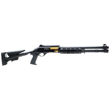 Canuck TacOp Pro Shotgun, Black / Gold: 12 Gauge-3", 18.6" Barrel