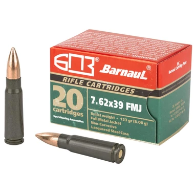 Barnaul 7.62x39mm 123 Gr FMJ Lacquered Case