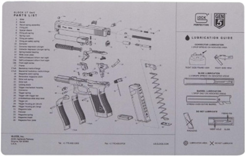 Glock Gen5 Exploded Diagram Bench Mat - Grey Glock Gen5 Exploded Diagram Bench Mat - Grey