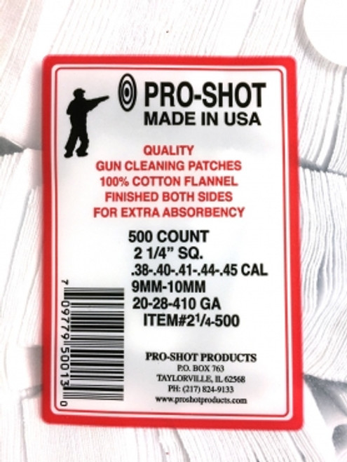 .38-.45Cal./.20-.410 2-1/4 Square Patches Qty 500