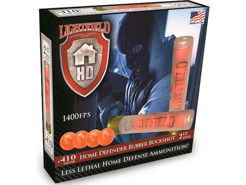 Lightfield Wildlife Control Less Lethal 410 Ammo 2-1/2" Rubber Buckshot 4 Pellets