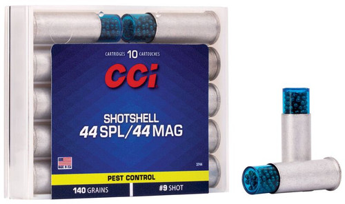 CCI Pest Control Shotshell, 44 Spl/Rem Mag, 9 Shot, 1000 fps