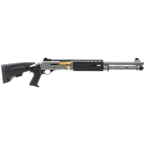 Canuck Elite Tac Operator Shotgun: 12 Gauge-3", 18.6" Barrel Gray/Gold Bolt