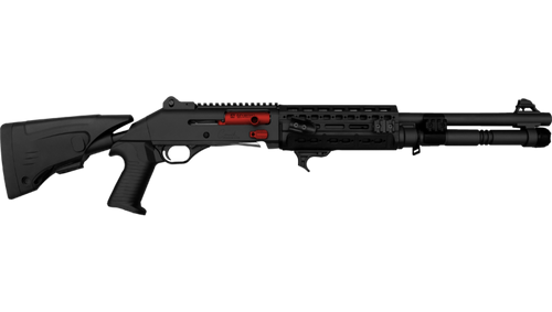 Canuck Elite Tac Operator Shotgun: 12 Gauge-3", 18.6" Barrel Black/Red Bolt