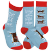 Dachshund Throw the Snow with a Bottle of Merlot Holiday Socks Dachshund Throw the Snow with a Bottle of Merlot Holiday Socks