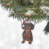 Santa Dachshund Wood Christmas Ornament Santa Dachshund Wood Christmas Ornament