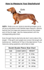 Dachshund Double Fleece Sweater Coats Size Chart