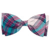 Teal and Purple Plaid Dog Bow Tie