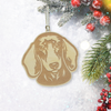 Handcrafted Dachshund Head Baltic Birch Ornament