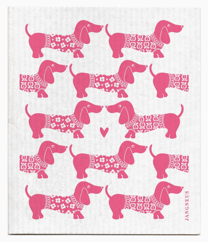 Dachshunds in Sweaters Swedish Dishcloth What's Up Dox