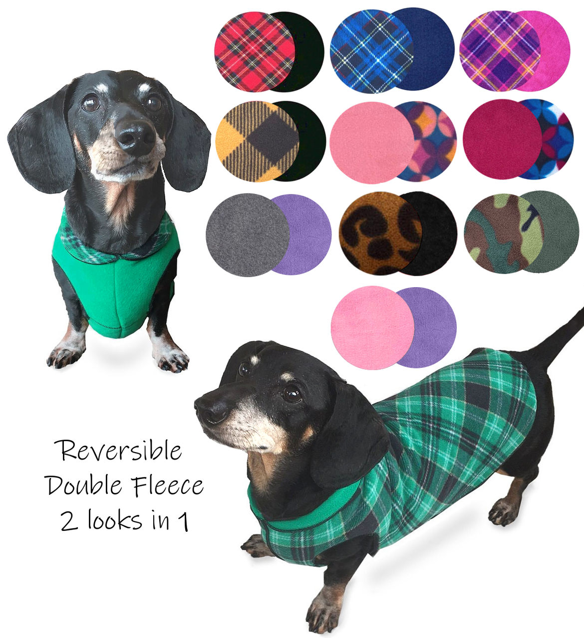 Duluth Double Fleece Reversible Dachshund Sweater - What's Up Dox
