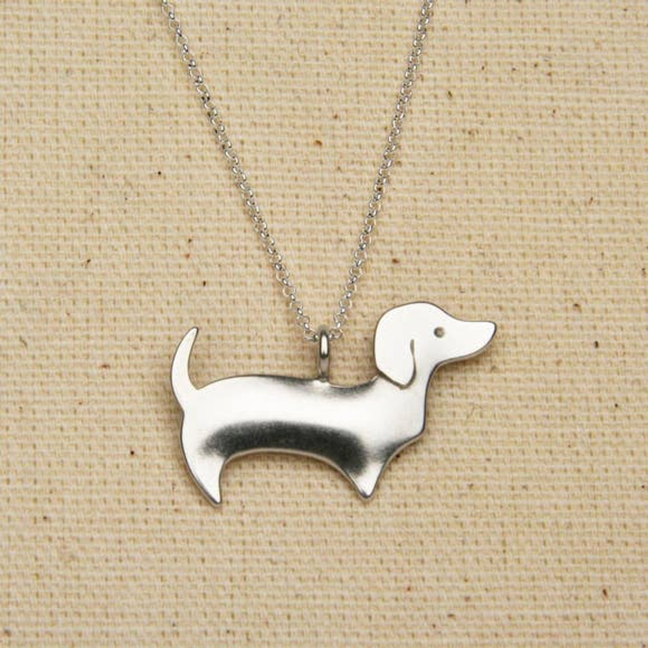 Handcrafted Sterling Silver Dachshund Necklace - What's Up Dox